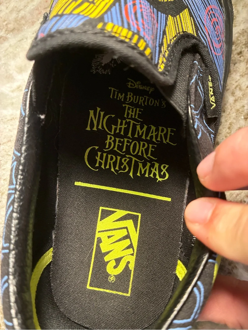 Disney Vans Nightmare Before Christmas Slip-On Black Multicolor Size 8 Women’s